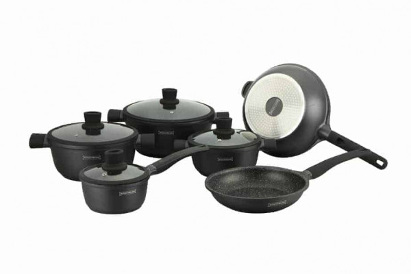 Set oale 10 piese cu interior marmorat negru 