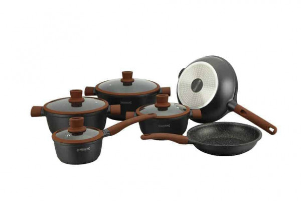 Set oale 14 piese cu interior marmorat maro