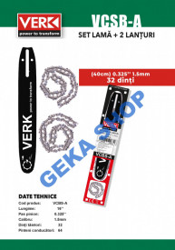 Set 1 lama de ghidare + 2 lanturi 16" 0.325" 1.5MM VCBS-A Verk