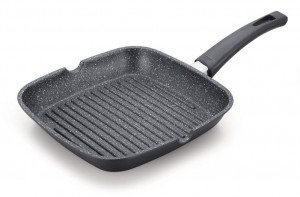 Tigaie grill cu interior de granit
