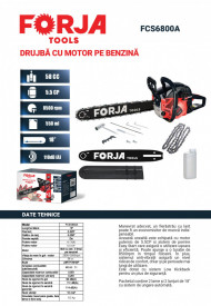 Drujba pe benzina 58CC 5.5CP 2X18" Forja FCS6800A