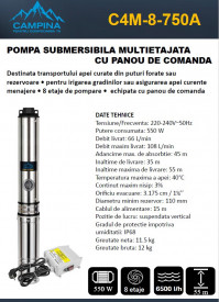 Pompa sumersibila multietajata cu panou de comanda C4M-8-750A