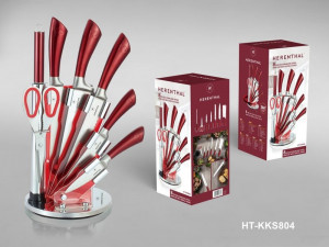 Set cutite 8 piese cu suport rotativ