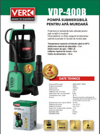 Pompa sumersibila pentru apa murdara cu plutitor 400W VDP-400B - Img 2