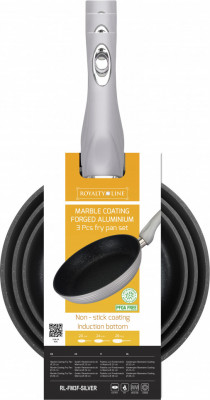 Set tigai 3 piese cu interior marmorat gri Royalty Line