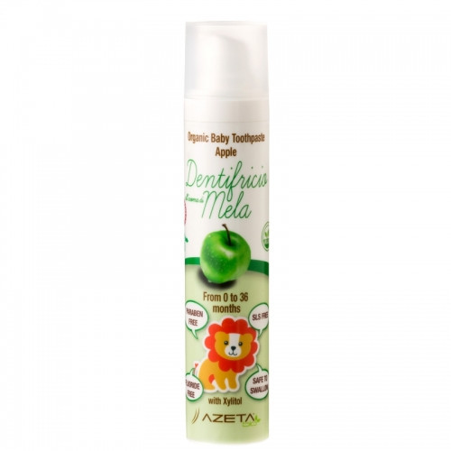 Organska zubna pasta 0-36 meseci - jabuka 0m+, 50ml