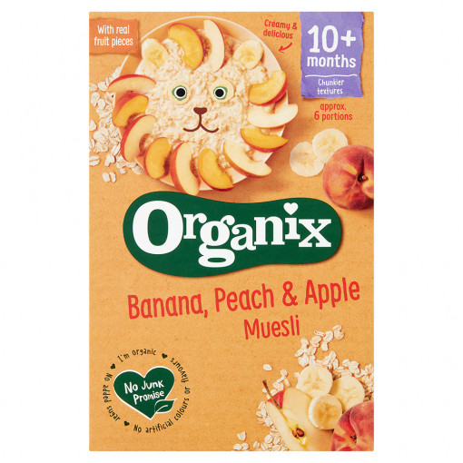 ORGANIX organski musli sa bananom, breskvom i jabukom, (10m+) 200g