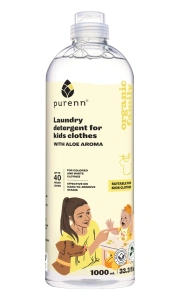 Ekološki tečni deterdžent za pranje veša za bebe i decu sa nežnom notom kamilice - "HAPPY MOMENTS" 1L - Purenn Organic Family