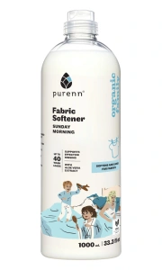 Purenn Organic Family-Omekšivač i sredstvo za ispiranje veša za bebe i decu sa blagim mirisom lavande – "SUNDAY MORNING", 1L