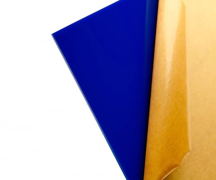 plexiglas albastru