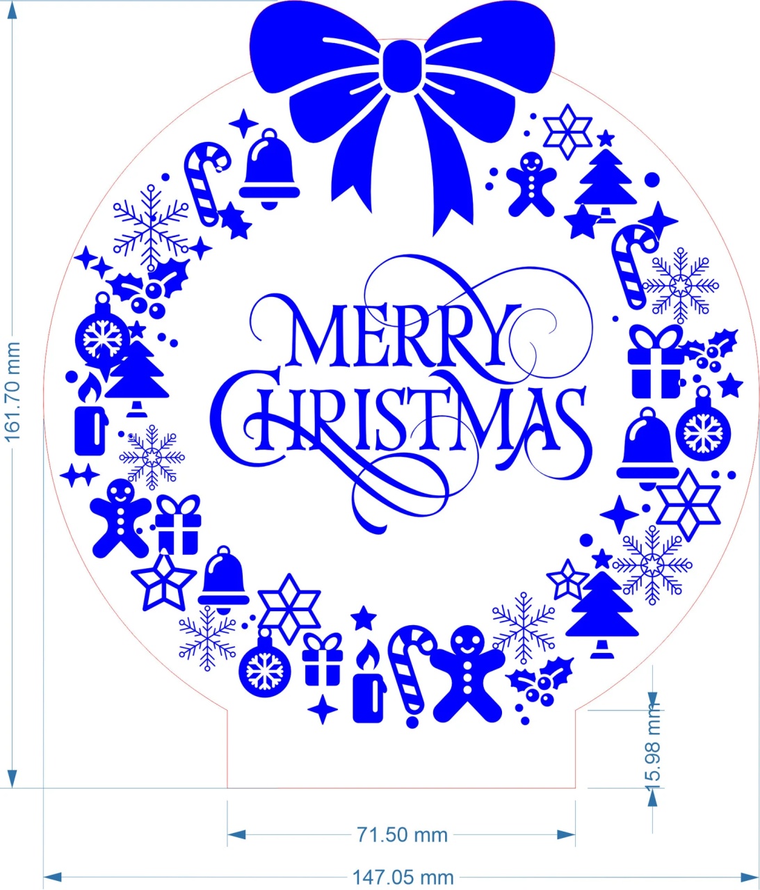 Lampa acrilică 3D cu soclu plastic alb RGB Merry Christmas - 1 | YEO