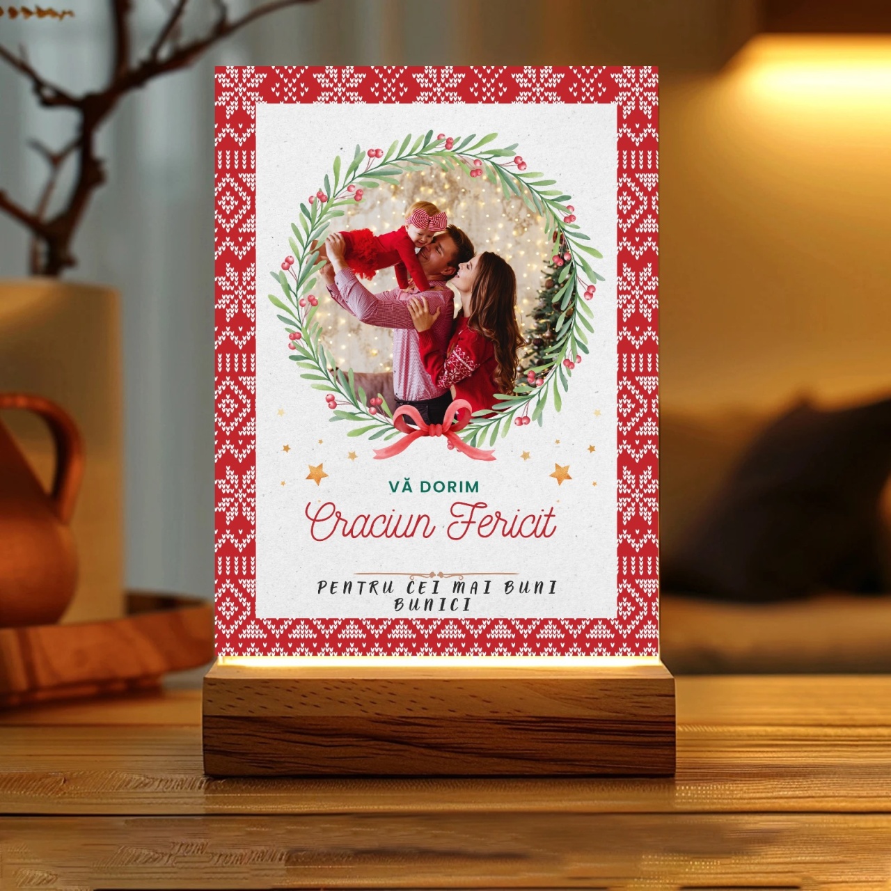 Placheta/tablou personalizat Crăciun Fericit !