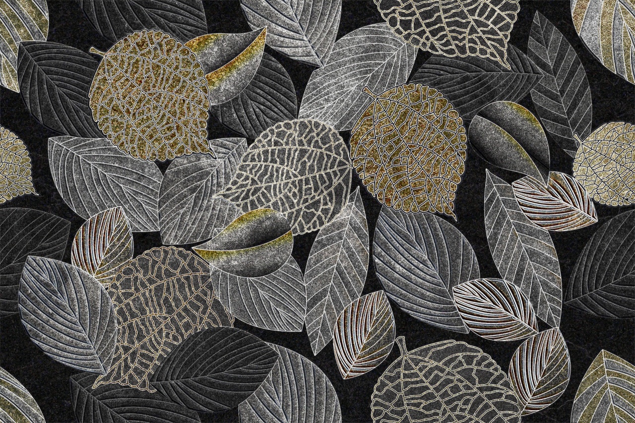 Tablou sticla abstract frunze - 1 | YEO