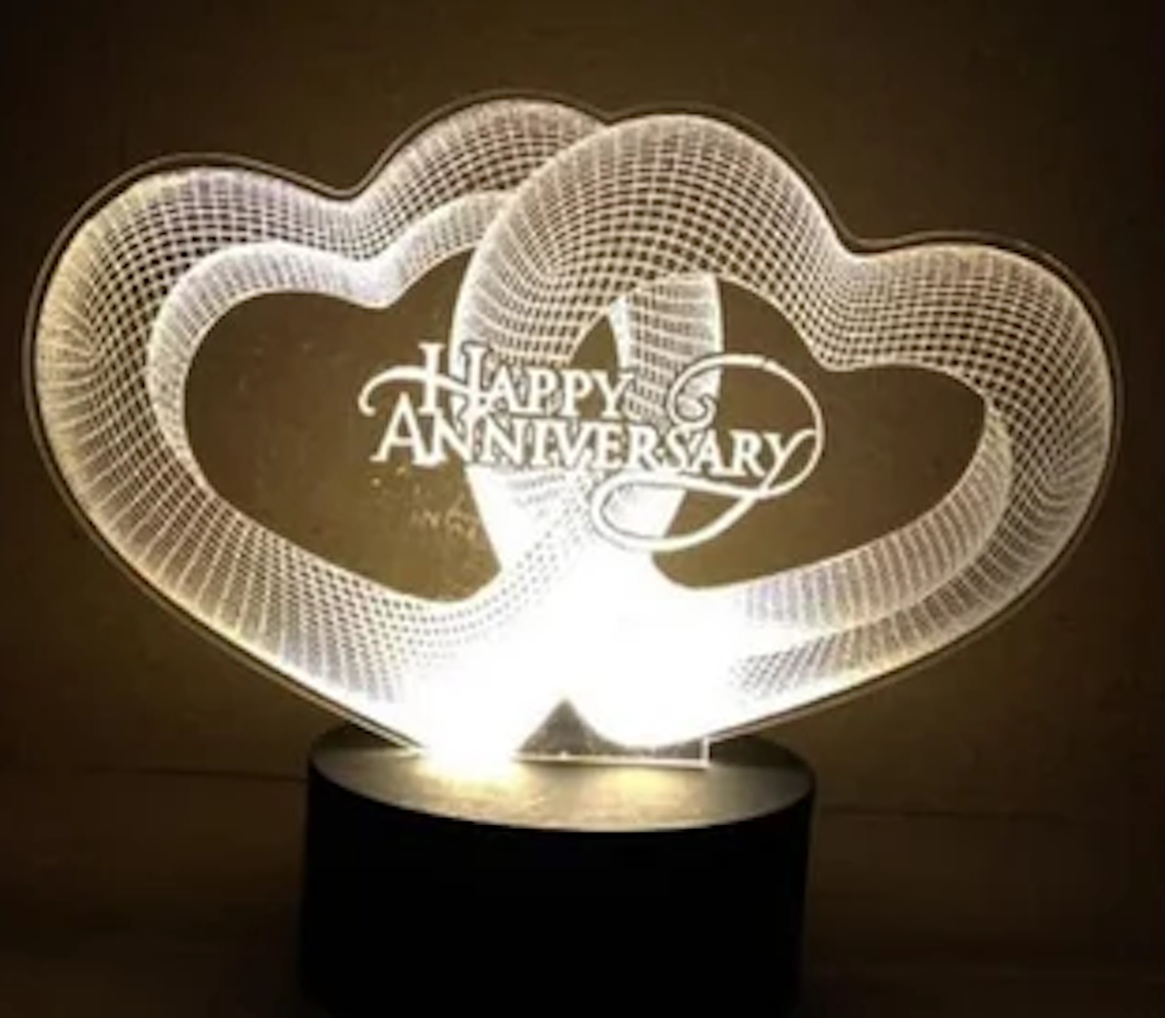 Lampa acrilică 3D cu soclu plastic alb RGB Aniversare