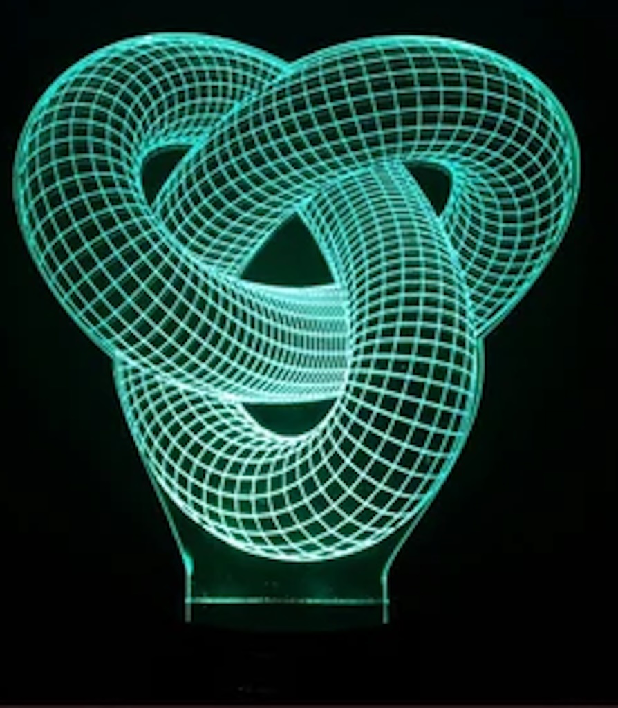 Lampa acrilică 3D cu soclu plastic alb RGB Abstract