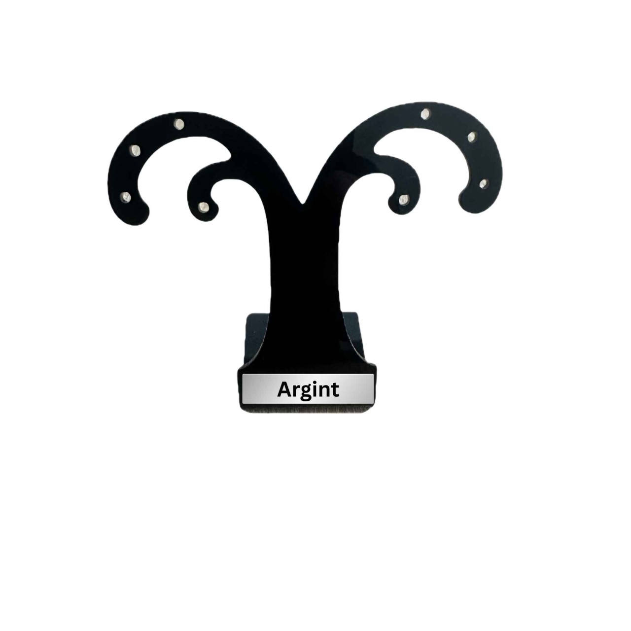 Suport cercei din acril negru – plăcuță Aur sau Argint - 1 | YEO
