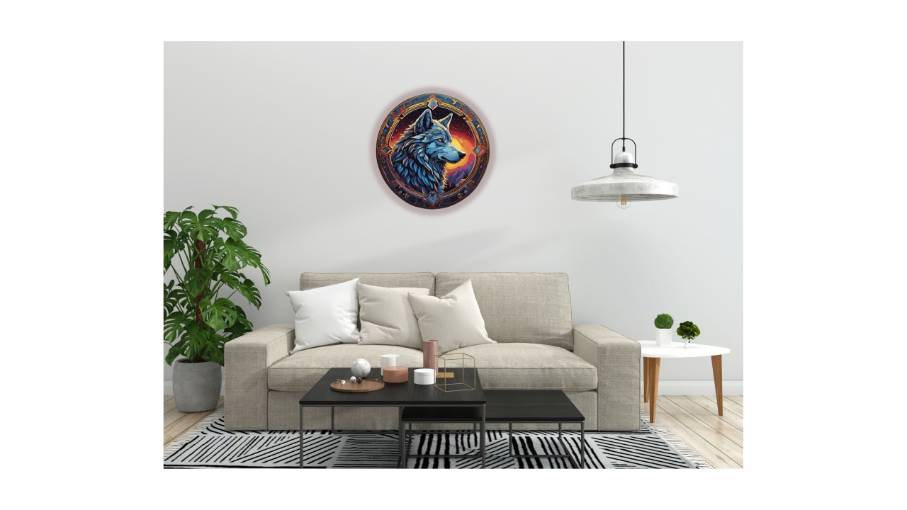 Tablou canvas rotund Lup - 1 | YEO