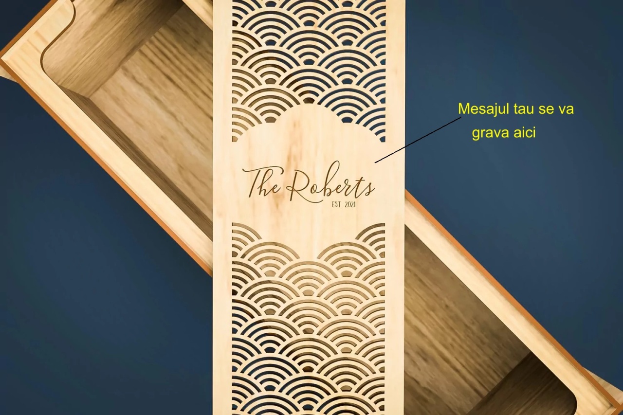 Cutie vin din lemn personalizata - 2 | YEO