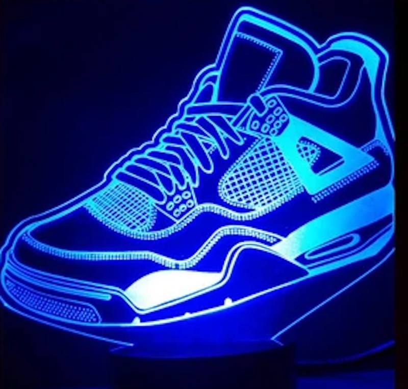 Lampa acrilică 3D cu soclu plastic alb RGB Adidas