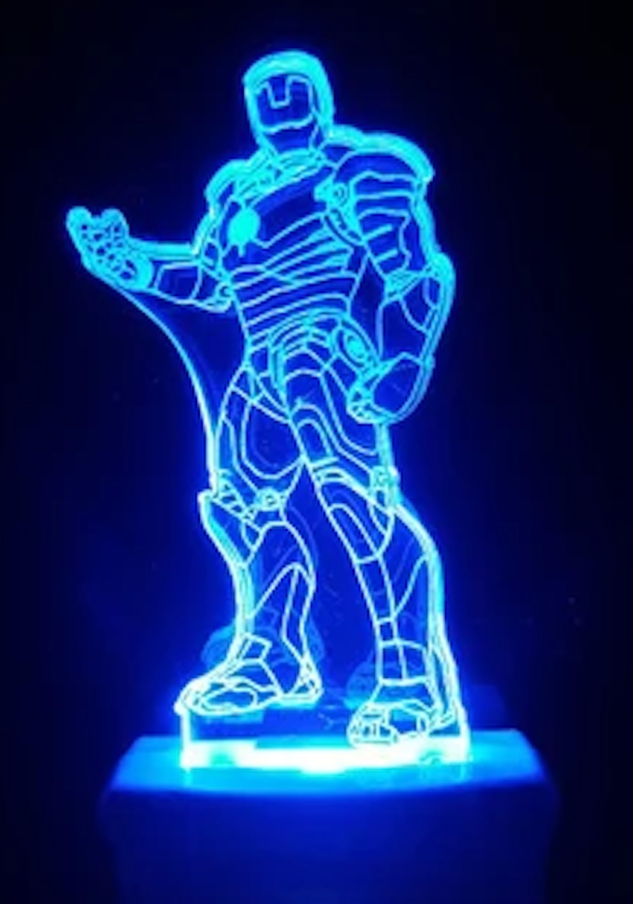Lampa acrilică 3D cu soclu plastic alb RGB Robot
