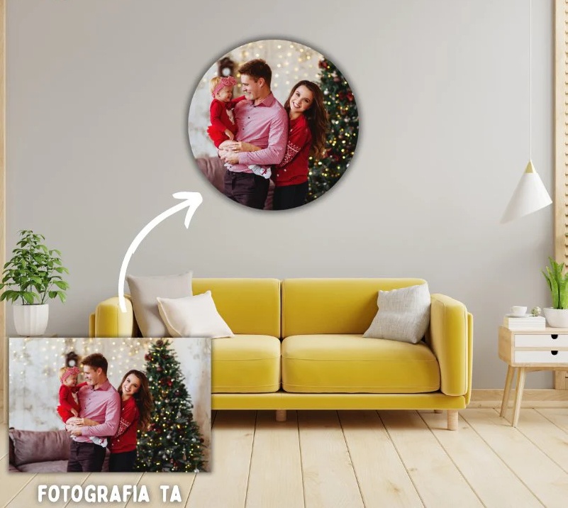 Tablou canvas personalizat rotund