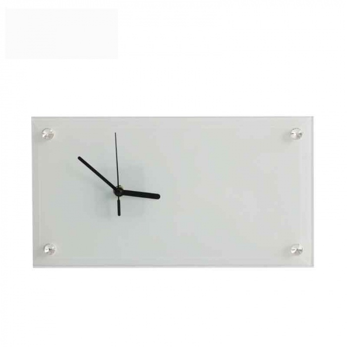 Ceas dreptunghiular din sticlă personalizat – 16x32 cm - 1 | YEO