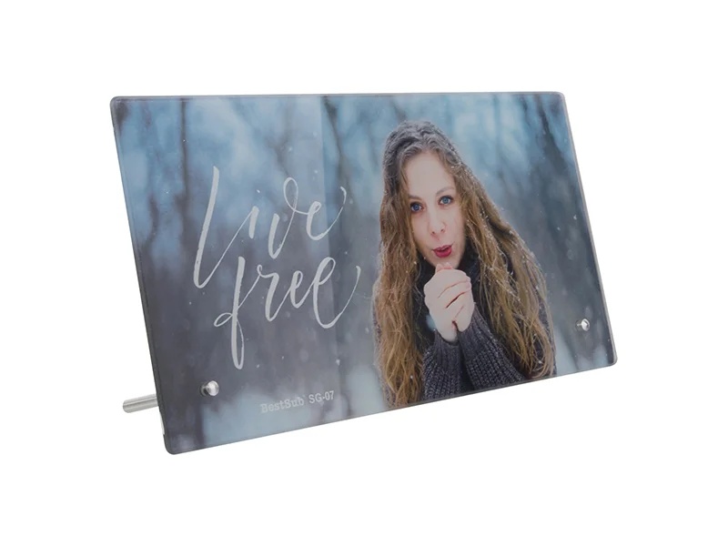 Plachetă decorativă din sticlă personalizată cu poza ta 14,5x27,5cm
