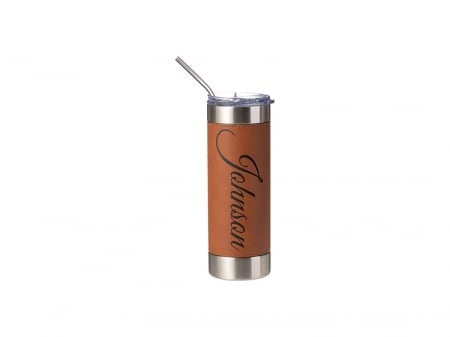 Tumbler cu pai din inox (termos) 600 ml din otel inoxidabil personalizat prin gravare