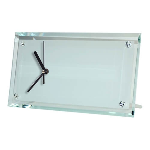 Ceas dreptunghiular din sticlă personalizat – 16x32 cm - 2 | YEO