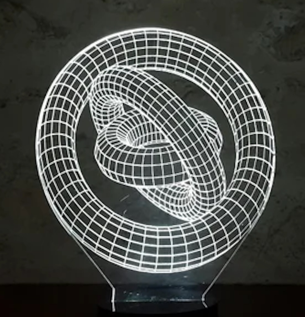 Lampa acrilică 3D cu soclu plastic alb RGB Abstract 1