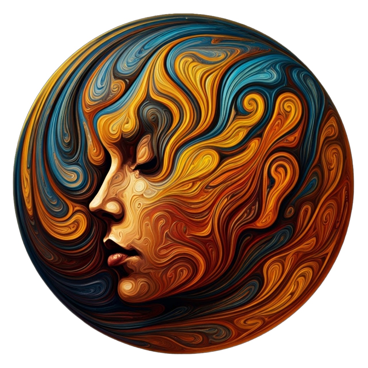 Tablou canvas rotund Portret abstract