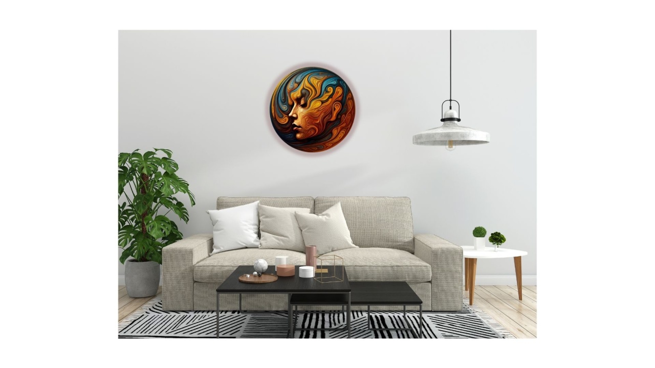 Tablou canvas rotund Portret abstract - 1 | YEO