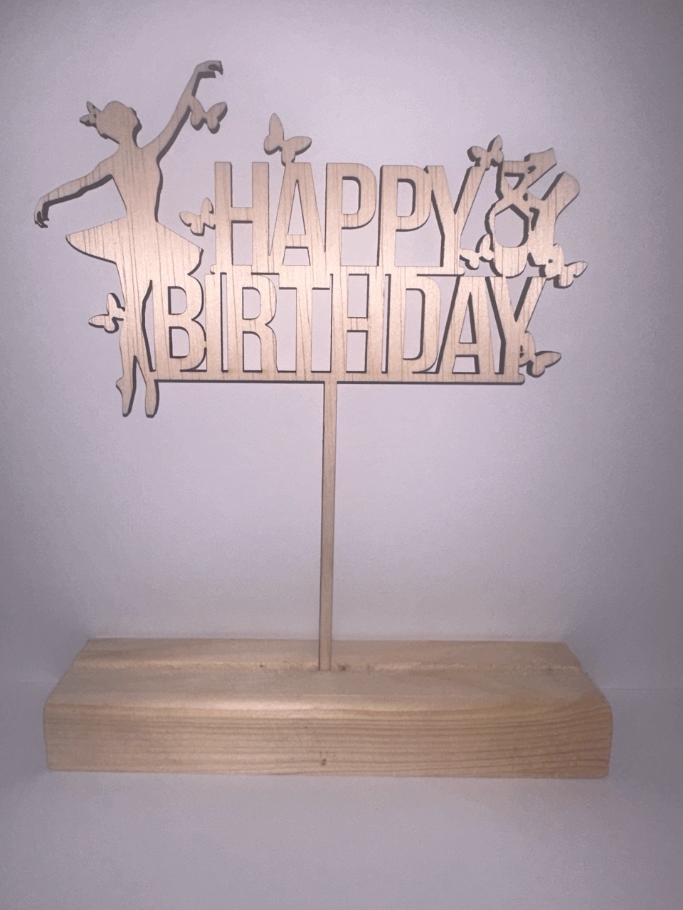 Topper din lemn Happy Birthday balerina - 1 | YEO