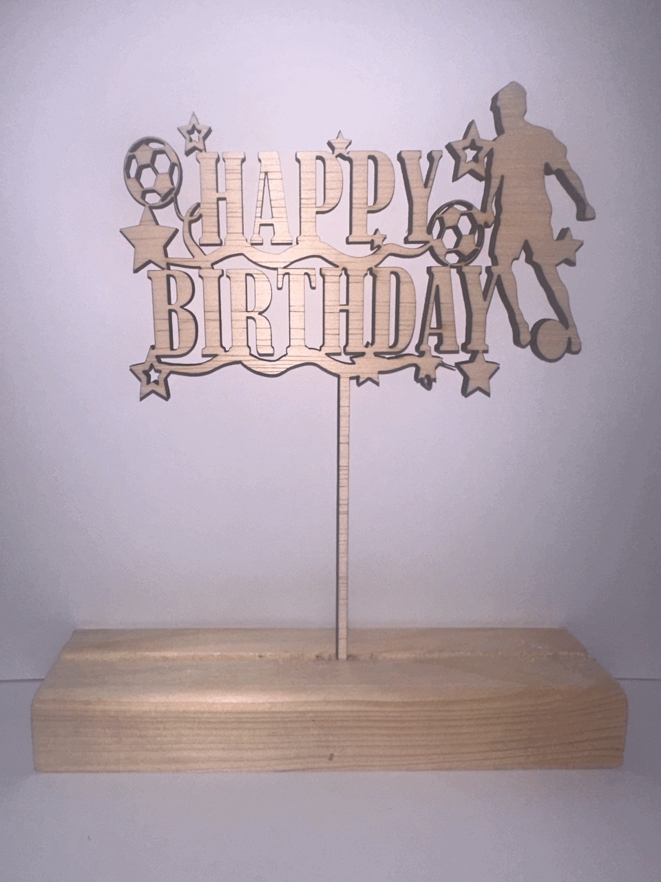 Topper din lemn Happy Birthday fotbal - 1 | YEO