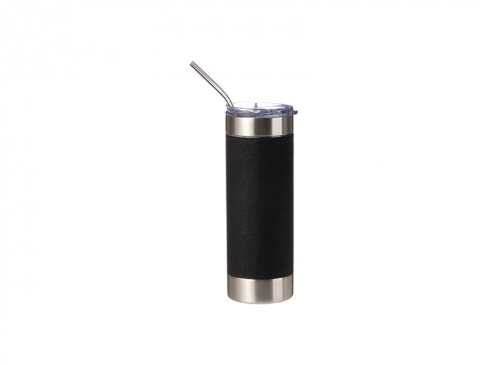 Tumbler cu pai din inox (termos) 600 ml din otel inoxidabil personalizat prin gravare - 1 | YEO