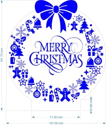 Lampa acrilică 3D cu soclu plastic alb RGB Merry Christmas - Img 2