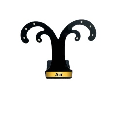 Suport cercei din acril negru – plăcuță Aur sau Argint
