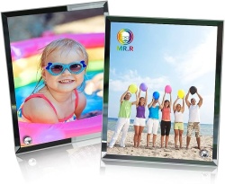 Plachetă din sticlă personalizată cu poză sau mesaj – cu margine oglindă (18x23 cm)