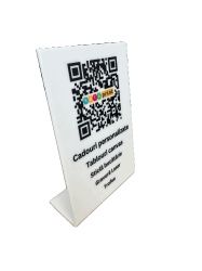 Plăcuță acrilică 12x20 cm cu cod QR personalizat și opțional NFC - Img 3