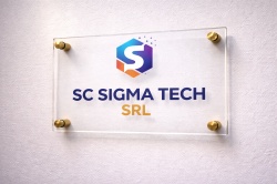 Plăcuță firmă din plexiglas – personalizată cu logo și text