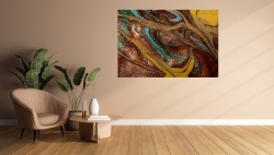 Tablou sticla abstract multicolor