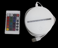 Lampa acrilică 3D cu soclu plastic alb RGB Doua Inimi - Img 3
