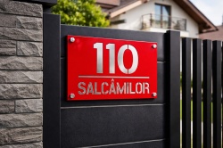 Număr casă elegant personalizat – Plăcuță adresă modernă din acril