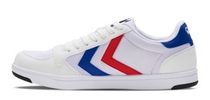 Pantofi sport hummel Stadil Light Canvas, alb-albastru-rosu - Img 4