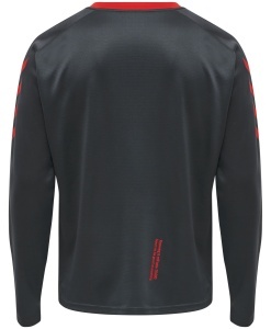 Bluza hummel Action Poly Half ZIP - adulti, gri-inchis-rosu - Img 2