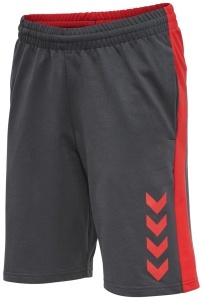 Bermude hummel Action bumbac - femei, gri-inchis-rosu
