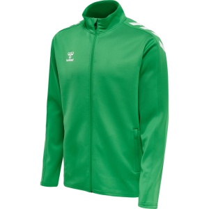 Bluza trening hummel Core XK Poly cu fermoar - unisex, verde 211481-6235
