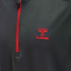 Bluza hummel Action Poly Half ZIP - adulti, gri-inchis-rosu - Img 4