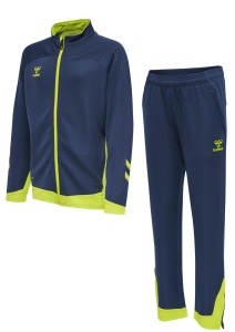 Trening hummel Lead Poly - copii, albastru-lime