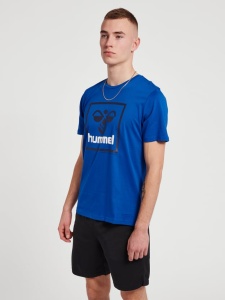 Tricou hummel bumbac Isam- barbati, albastru 214331- 7045